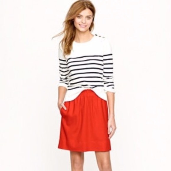 J.Crew Sidewalk Skirt Mini Wool Blend w/ Pockets Red Women's Size 00 - Picture 1 of 10